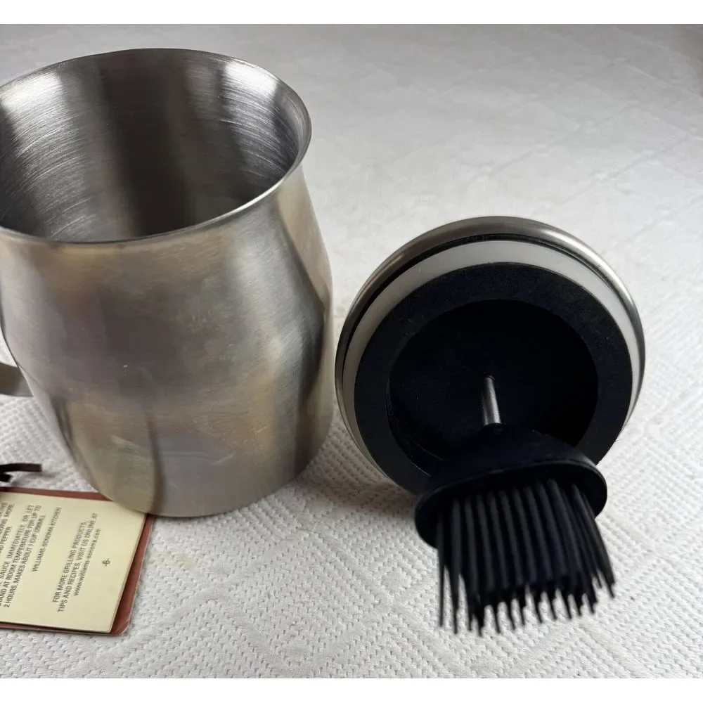 Williams-Sonoma Stainless Steel BBQ Sauce Pot Handle & Silicone Basting Brush‎